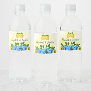 Rótulo De Garrafa De Vinho Sunny Lemon Floral Wedding