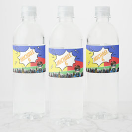 Rótulo De Garrafa De Vinho Super-herói Birthday