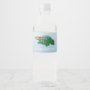 Rótulo De Garrafa De Vinho Tartaruga Fantástica com Jetpack