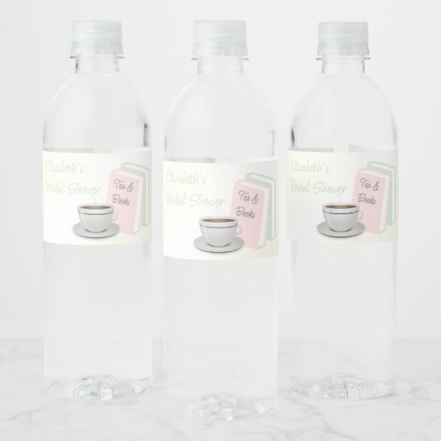 Rótulo De Garrafa De Vinho Tea & Books Bridal Shower (Garrafas)