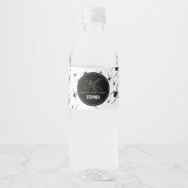 Rótulo De Garrafa De Vinho Tema da Festa de aniversário da aranha vermelha e 