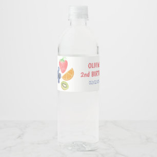 Rótulo De Garrafa De Vinho Tema de frutas para 2º aniversário 
