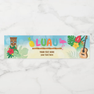 Rótulo De Garrafa De Vinho Tema tropical de Luau