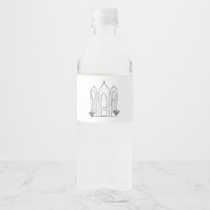 Rótulo De Garrafa De Vinho Templo Mórmon de Salt Lake City simples moderno 