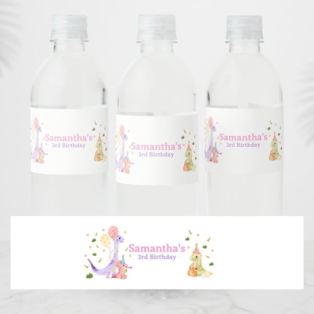 Rótulo De Garrafa De Vinho Three Rex Dinosaur Birthday (Dinosaur 3rd Birthday Welcome SIgn)