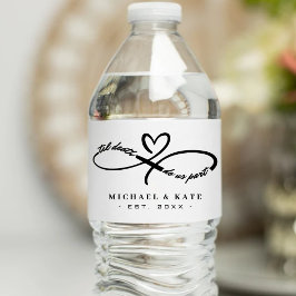 Rótulo De Garrafa De Vinho Til Death Do Us Part Infinity Símbolo Heart Weddin