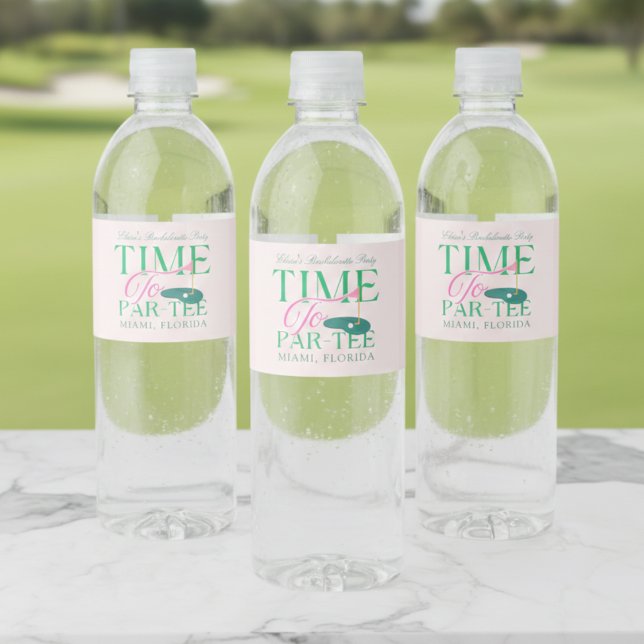 Rótulo De Garrafa De Vinho Time to Par-Tee Golf Bachelorette (Time to Par-Tee Golf Bachelorette Water Bottle Label)