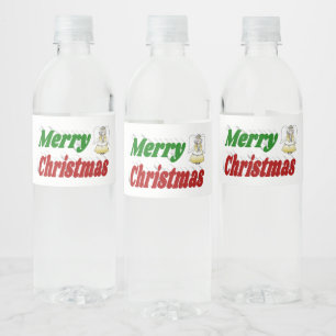 Rótulo De Garrafa De Vinho Típica verde de Angel Red no Feliz Natal