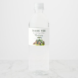 Rótulo De Garrafa De Vinho Trator verde editável