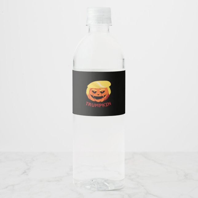 Rótulo De Garrafa De Vinho Trumpkin Assustador do Halloween Clássico (Frente)