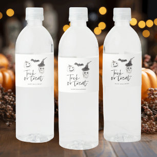 Rótulo De Garrafa De Vinho Truque ou Tratamento Spooky Festa de Halloween