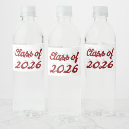 Rótulo De Garrafa De Vinho Turma de 2026 burgundy script  formatura 