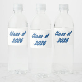 Rótulo De Garrafa De Vinho Turma de 2026 graduação tipografia azul