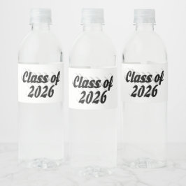 Rótulo De Garrafa De Vinho Turma de 2026 texto preto graduação 