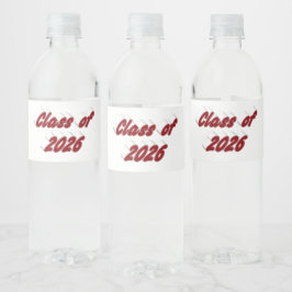 Rótulo De Garrafa De Vinho turma de 2026 tipografia burgundy graduação 