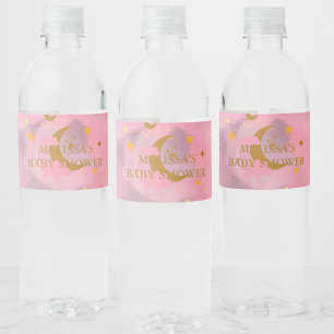 Rótulo De Garrafa De Vinho Twinkle Twinkle Pequena Estrela Rosa Personalizada