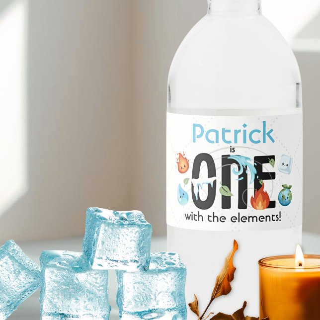 Rótulo De Garrafa De Vinho UM Com Elementos Primeiro Aniversário (Criador carregado)