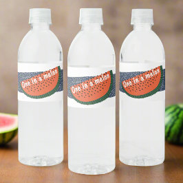 Rótulo De Garrafa De Vinho Um em uma melancia de bebê primeiro aniversario Me