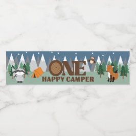 Rótulo De Garrafa De Vinho Um Feliz Acampador Aniversário de 1 ano Floresta