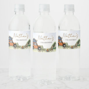 Rótulo De Garrafa De Vinho Um Feliz Aniversário de Acampamento para um Menino