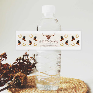 Rótulo De Garrafa De Vinho Um pequeno Chá de fraldas de cowboy