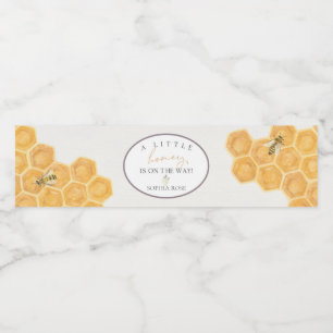 Rótulo De Garrafa De Vinho um pouco de mel está a caminho do chá de fraldas d