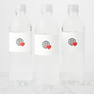 Rótulo De Garrafa De Vinho Um símbolo vermelho do coração criado com linhas s