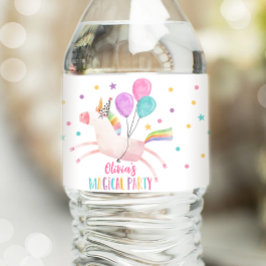 Rótulo De Garrafa De Vinho Unicórnio Rótulo de Aniversário do Arco-Íris Mágic