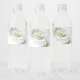 Rótulo De Garrafa De Vinho Urso de pelúcia verde-eucalipto-dormindo sobre a l