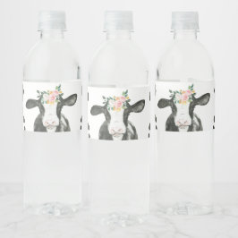 Rótulo De Garrafa De Vinho Vaca Sagrada Estou Floral Impressão de Vaca Aniver