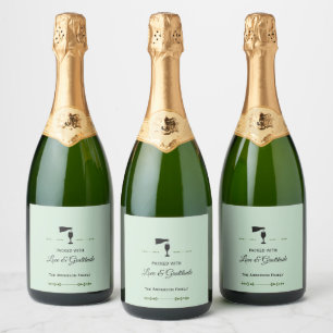 Rótulo de Garrafa de Vinho Verde Sálvia Dia de Açã