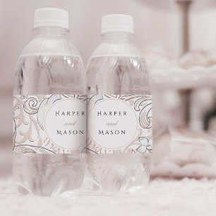 Rótulo De Garrafa De Vinho Vintage Ouro Lily William Morris Casamento