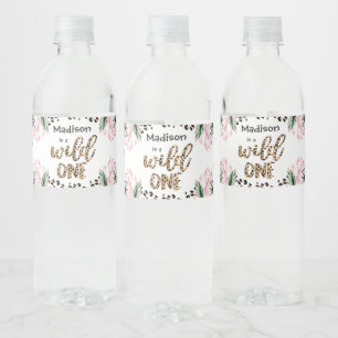 Rótulo De Garrafa De Vinho Wild One Birthday Leopard Imprime Wild Jungle Part