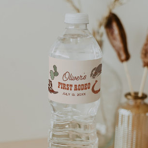 Rótulo De Garrafa De Vinho Wild West First Rodeo Birthday