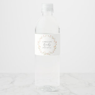 Rótulo De Garrafa De Vinho Wildflower Boho Floral Chá de fraldas