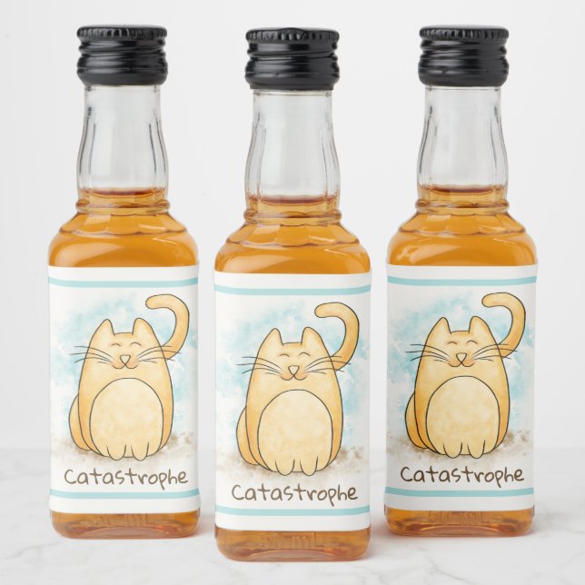 Rótulo de Garrafa Líquida de Gato Gato Catástrofe (Garrafas)