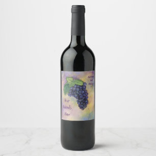 Rótulo de garrafa personalizada de vinho de Uva ve