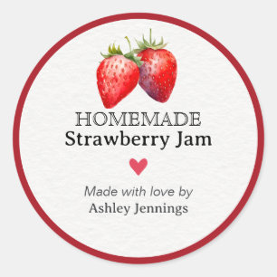 Rótulo de Geleia de Morango Caseira Adesivo Pers