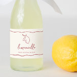 Rótulo de Limoncello Dolce Vita Manuscrito<br><div class="desc">Esta bela design de etiqueta de limoncello inspirada em italiano apresenta uma letra cursiva estilo manuscrito verde, acentuada com uma borda ondulada de fita adesiva em vermelho de tomate. Uma ilustração feita à mão de um limão siciliano completa a design de um olhar de verão na costa de Amalfi. Esses...</div>