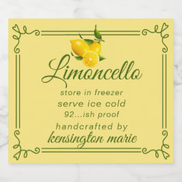 Rótulo De Limoncello Moderno Trendy Para Frasco Pe