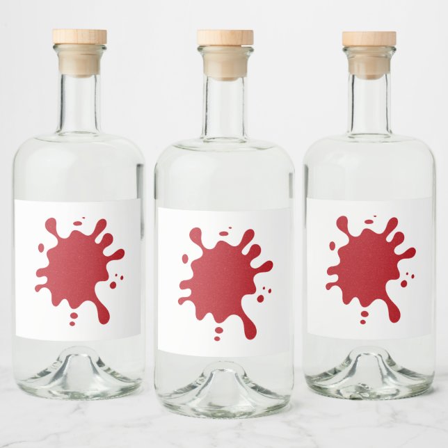Rótulo de Liquor com respingo de tinta vermelha de (Garrafas)