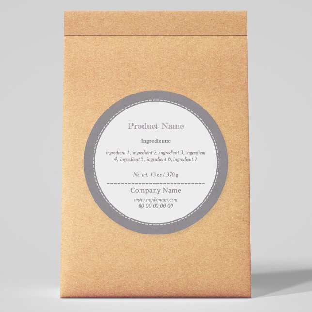 Rótulo de Lista de Ingredientes Rústicos Adesivo K (Rustic Ingredient List Product Label Kraft Sticker)