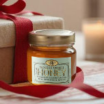 Rótulo de mel com estrutura 3D Dourada Metálica 2x<br><div class="desc">Rótulo de mel elegante com uma fronteira elaborada e abelha de mel heráldica. Personalize com o nome da sua empresa apícola, peso líquido, localização apícola e informações de contato. Mel é escrito em uma fonte dourada "gravada". Ilustração medieval vinda do Reino Unido de uma abelha de mel numa oval de...</div>