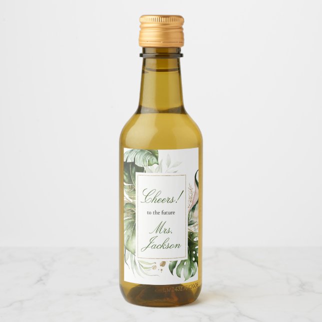 Rótulo de Mini Frasco de Vinho Verde Tropical (Frente)