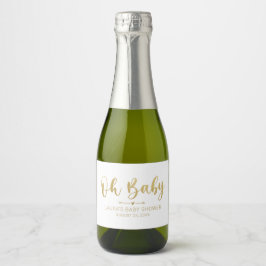 Rótulo de Mini Garrafa de Vinho Dourado de Bebê