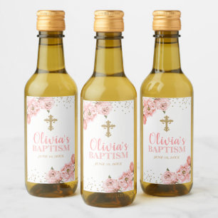 Rótulo de Mini Vinho Floral de Peony Rosa e Doura