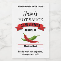 Rótulo de Molho Picante de Casamento HS039tr
