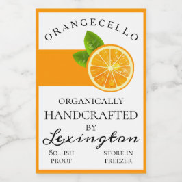 Rótulo de Pequeno Frasco de Orangecello Orgânico M