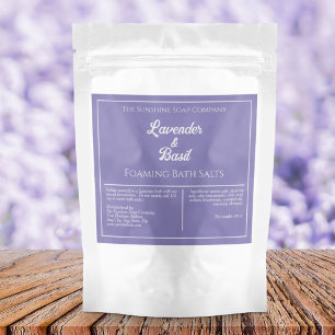 Rótulo de produto à prova d'água branca roxa simpl