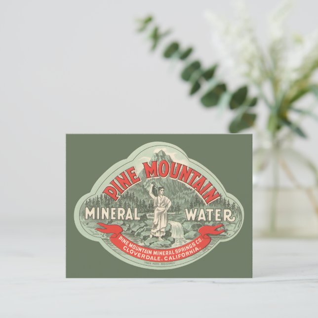 Rótulo de Produto Antigo, Água Mineral Pine Mounta (Em pé/Frente)